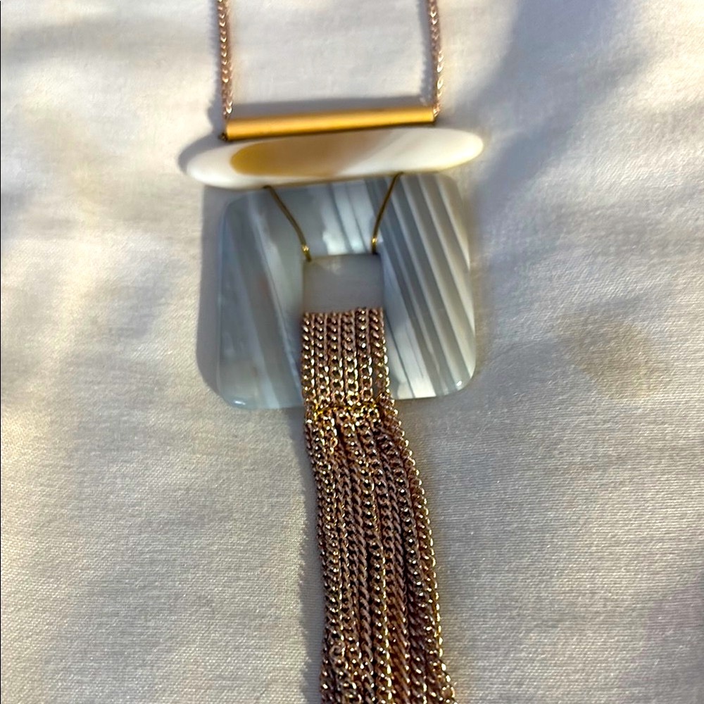 Gold and Silver Long Dangling Necklace